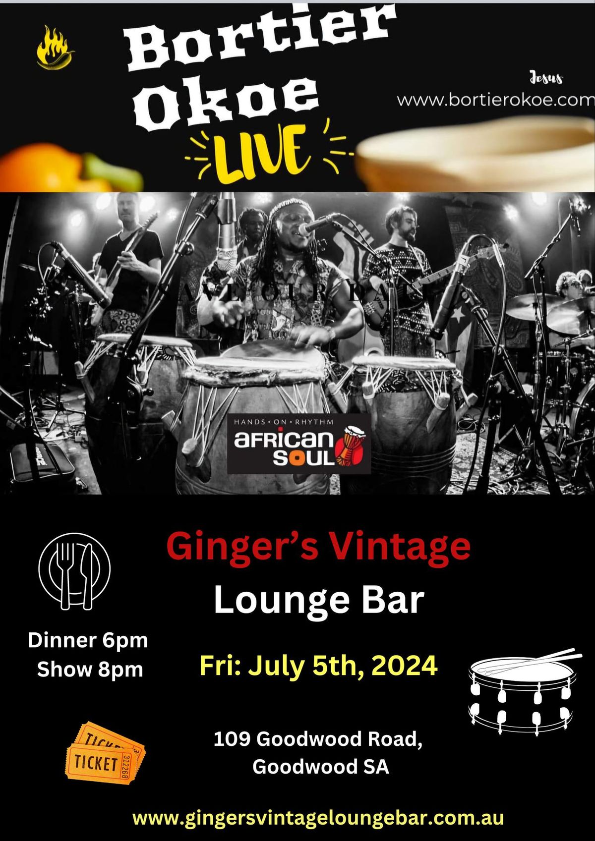 Bortier Okoe Live at the Gingers Vintage Lounge Bar