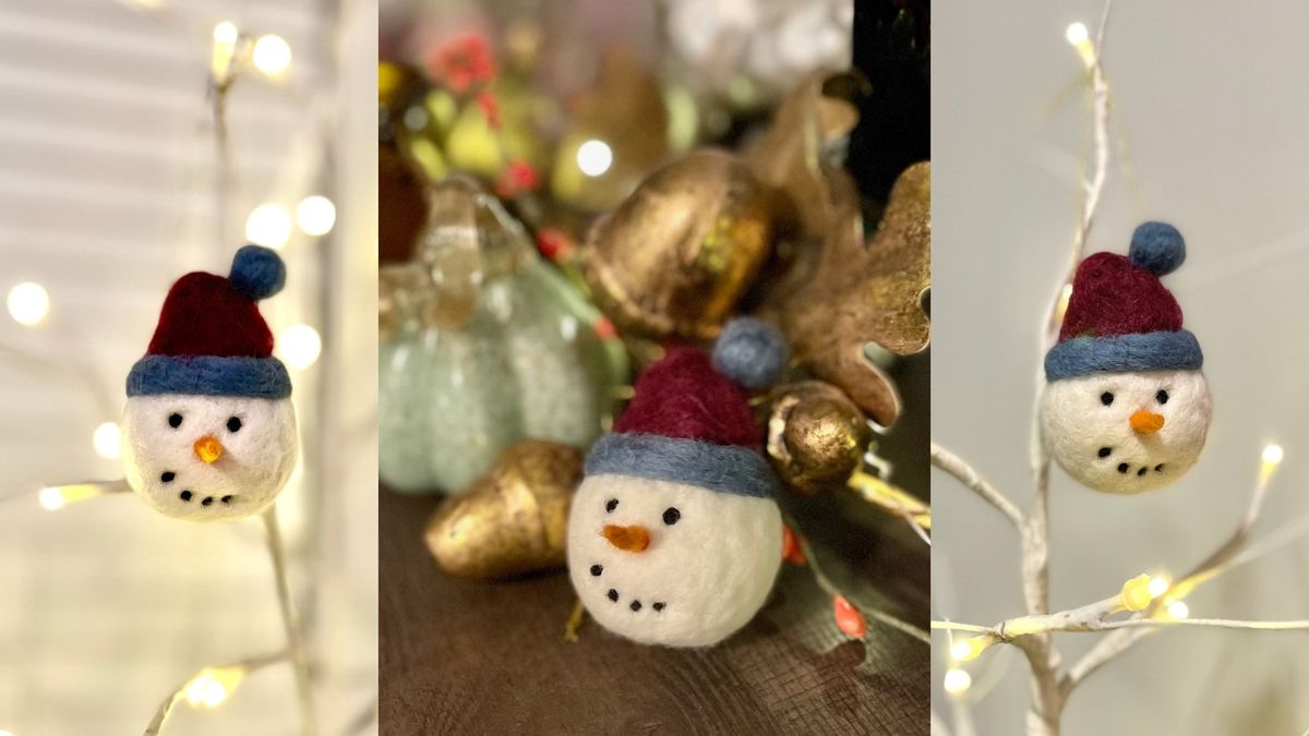 Needle Felting Class - Snowman Ornament