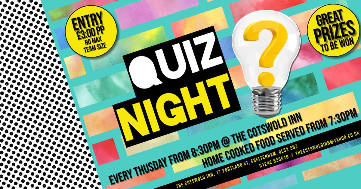 Thursday Quiz Night's With Paul