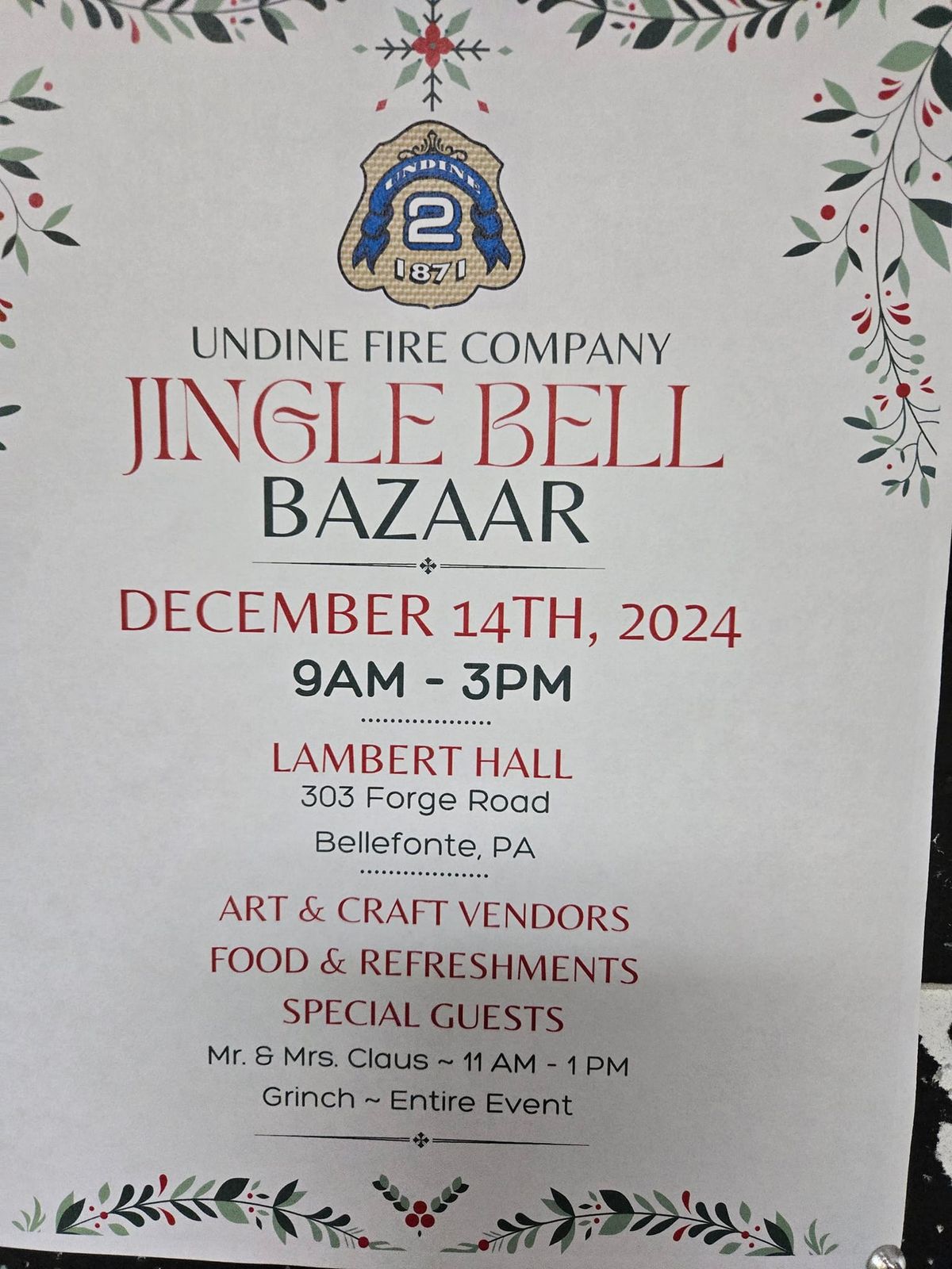 2024 Undine Jingle Bell Bazaar