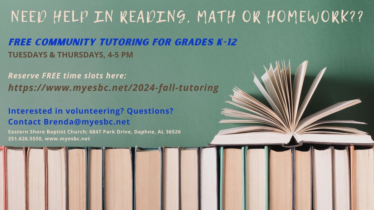 Free Community Tutoring, Grades K-12