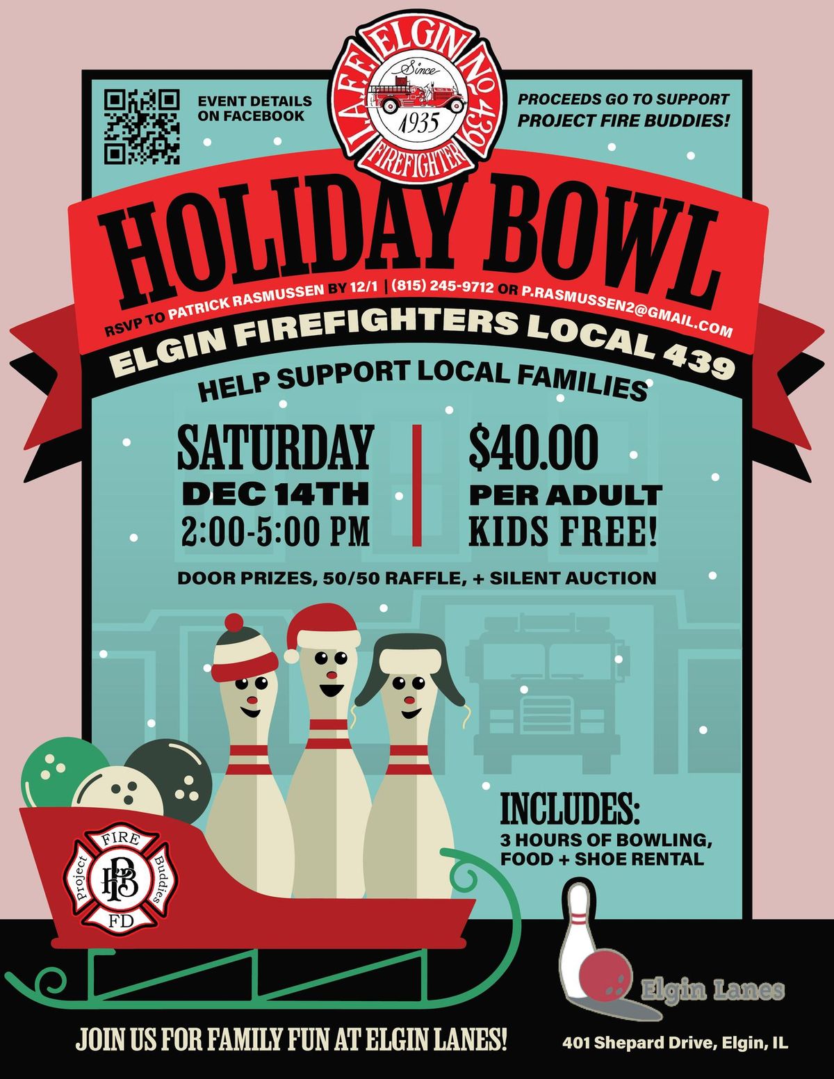 Elgin Firefighters Holiday Bowling Fundraiser