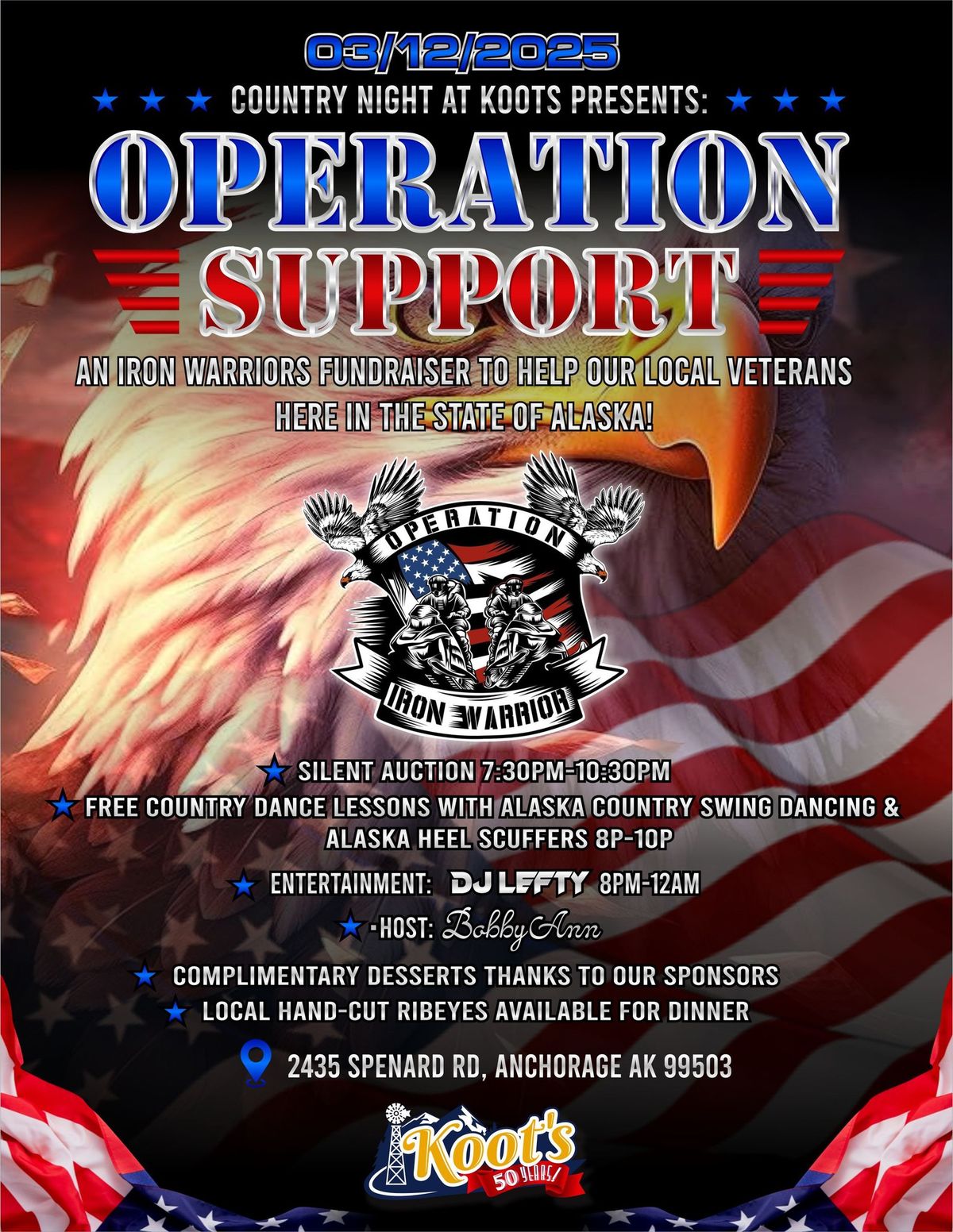 Operation Support \ud83c\uddfa\ud83c\uddf8 An Iron Warriors Fundraiser Presented By Country Night At Koots 