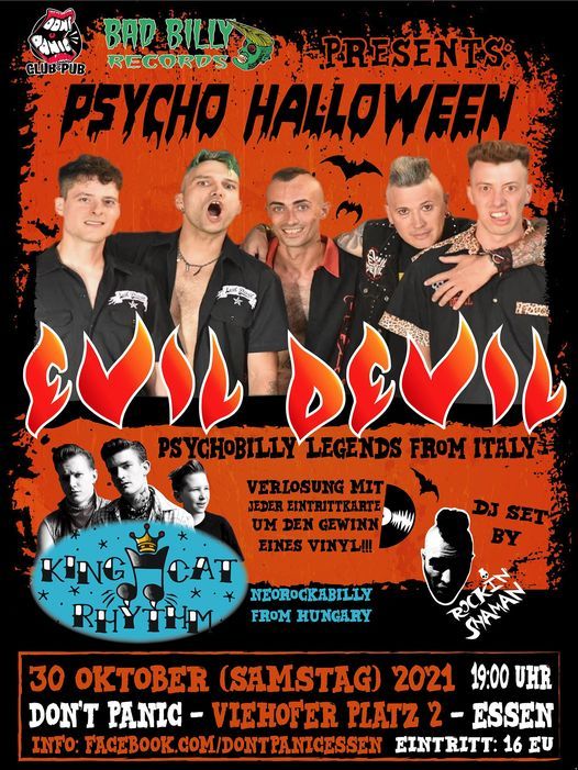 Psycho Halloween With Evil Devil The King Cat Rhythm Dont Panic Essen Don T Panic Essen 30 October 2021