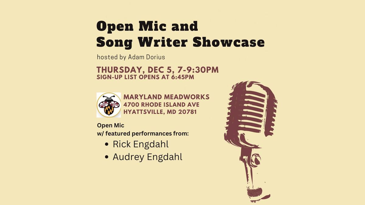 Dec Open Mic & Song Writer Showcase at Meadworks