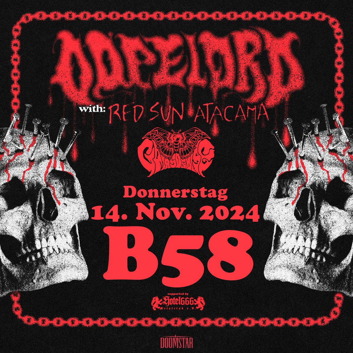 Dopelord, Red Sun Atacama, Gaia's Demise | Live im B58