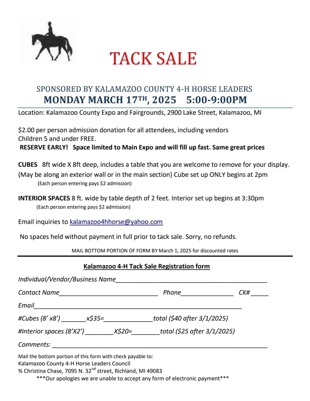 Kalamazoo Tack Sale