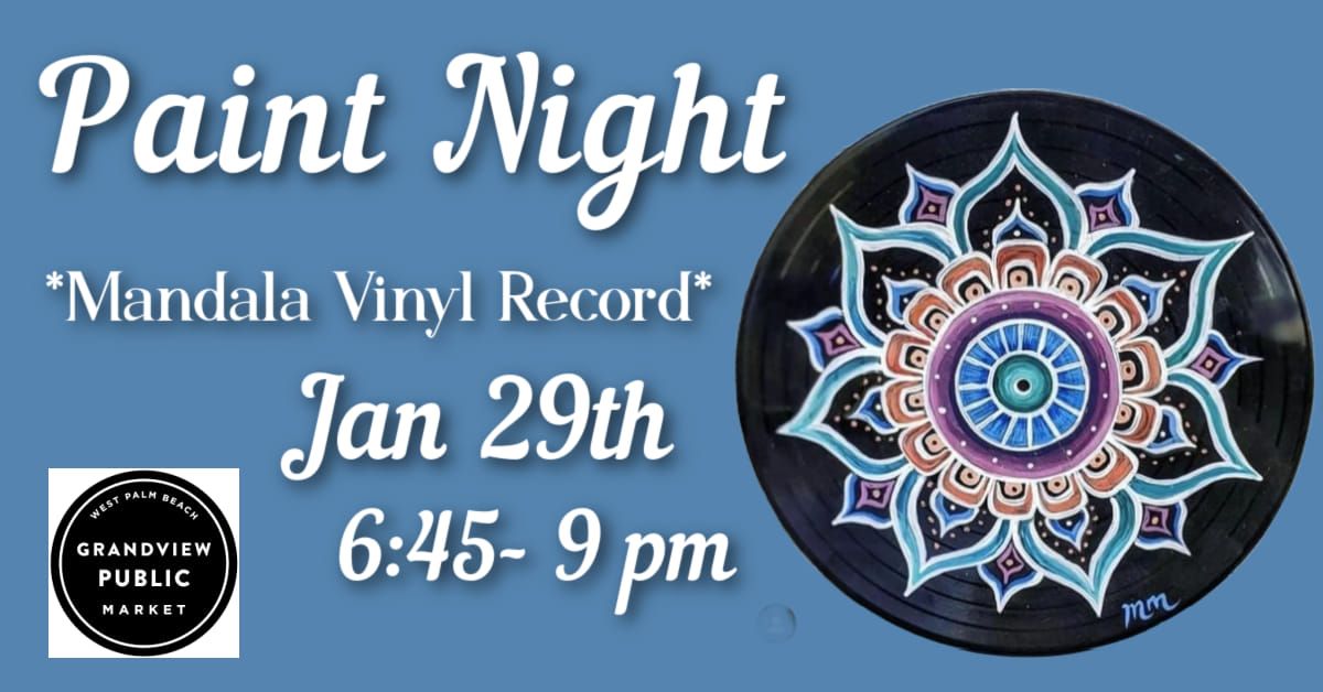 Mandala on Vinyl Record Paint Night 