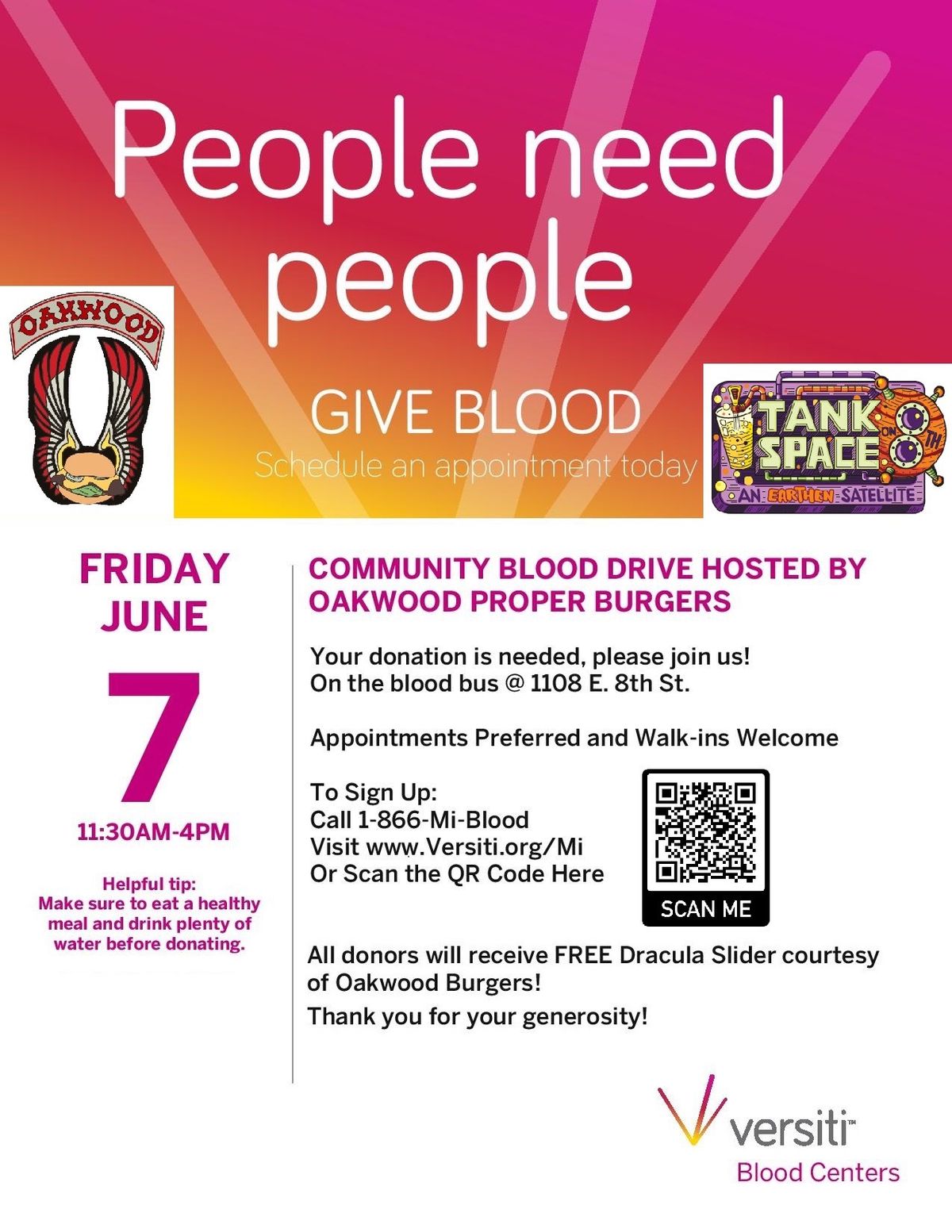 Oakwood and Tank Space Blood Drive