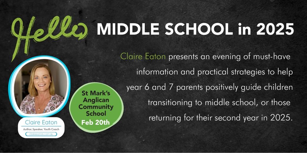 An Evening with Claire Eaton for Middle School Parents