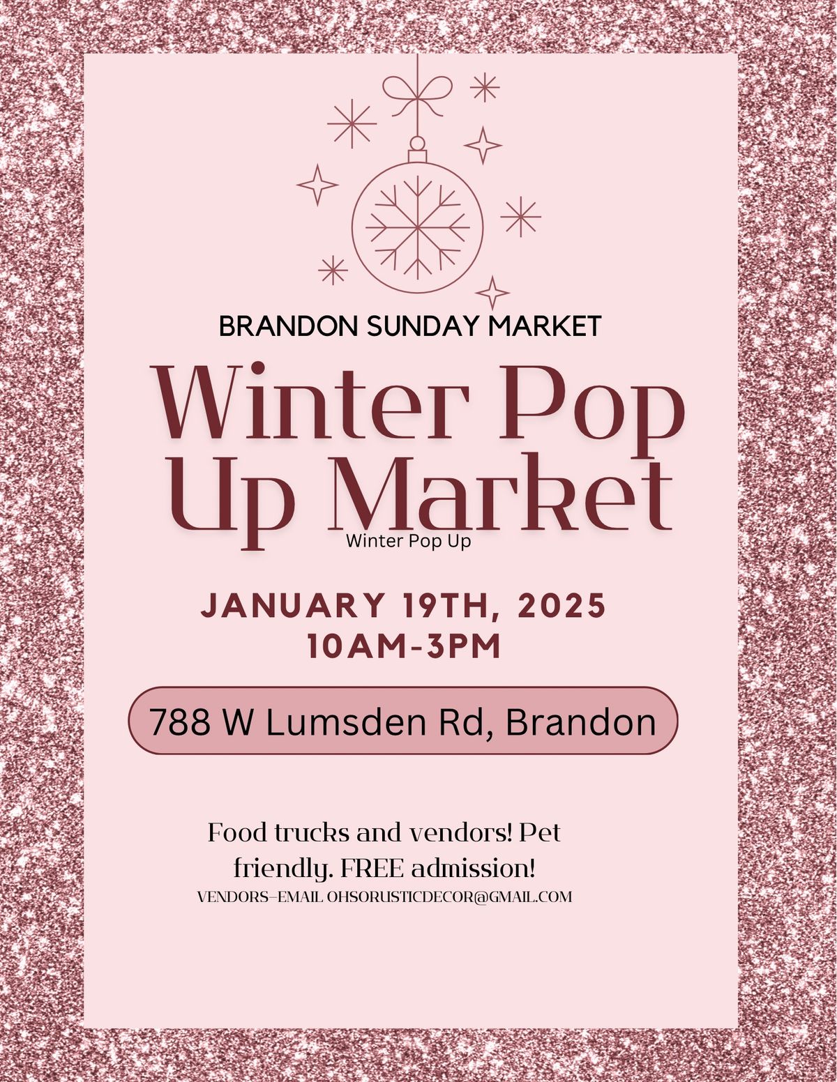 Winter Pop Up Market