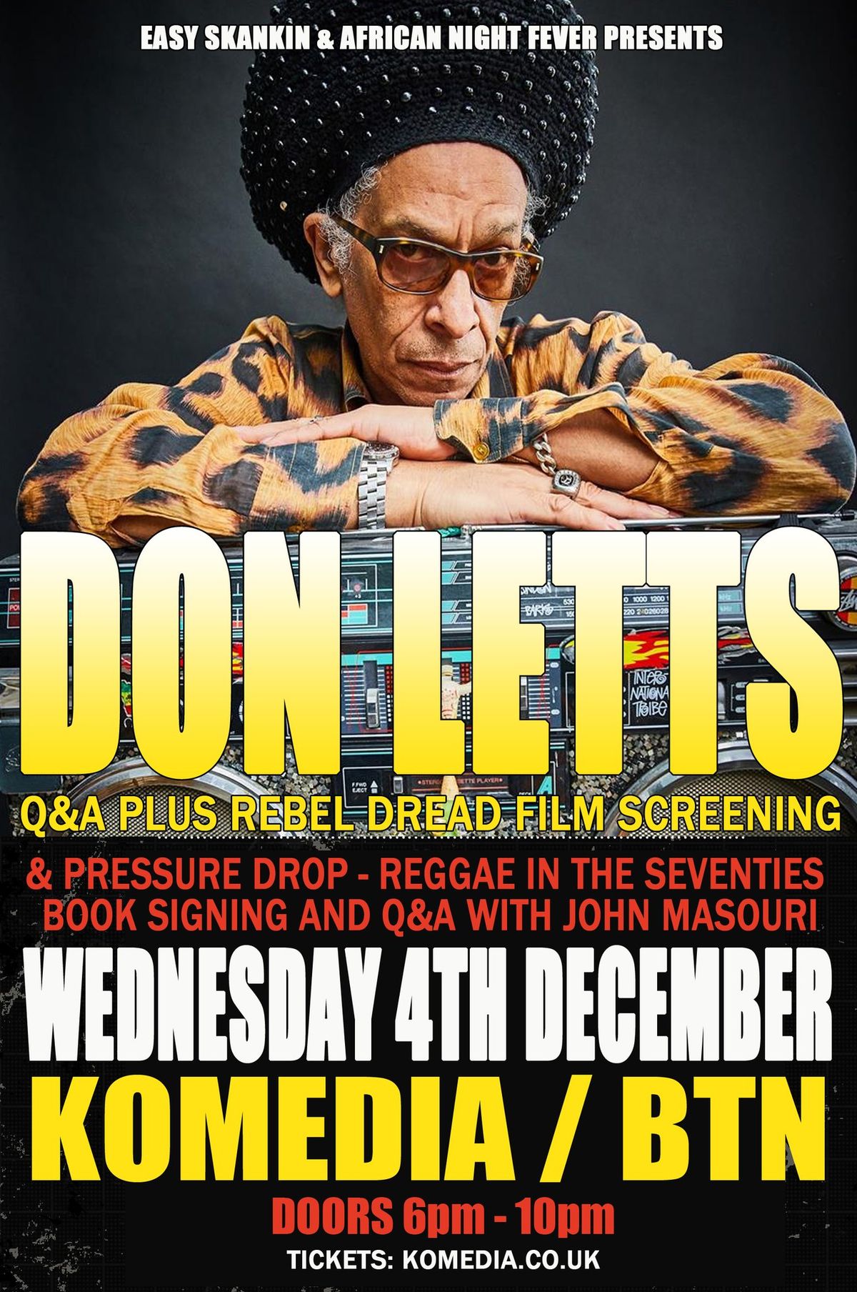 An evening with Don Letts - Q&A and Film Screening \/\/ Pressure Drop - Reggae in the 70's \/\/ Komedia