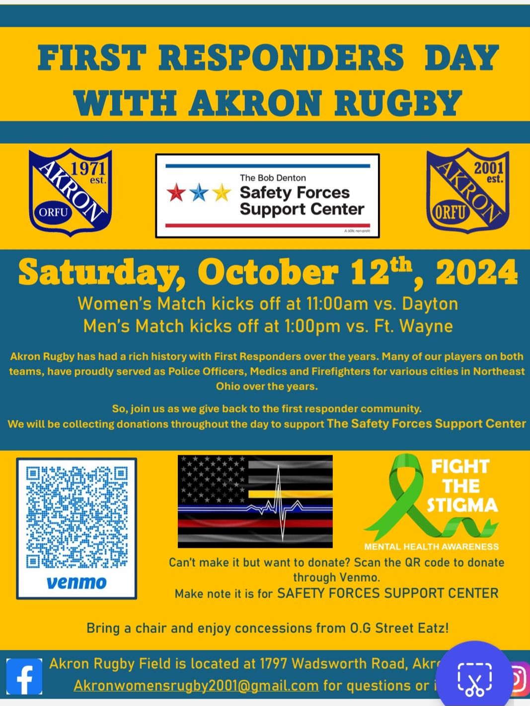 Akron Rugby's First Responders Day