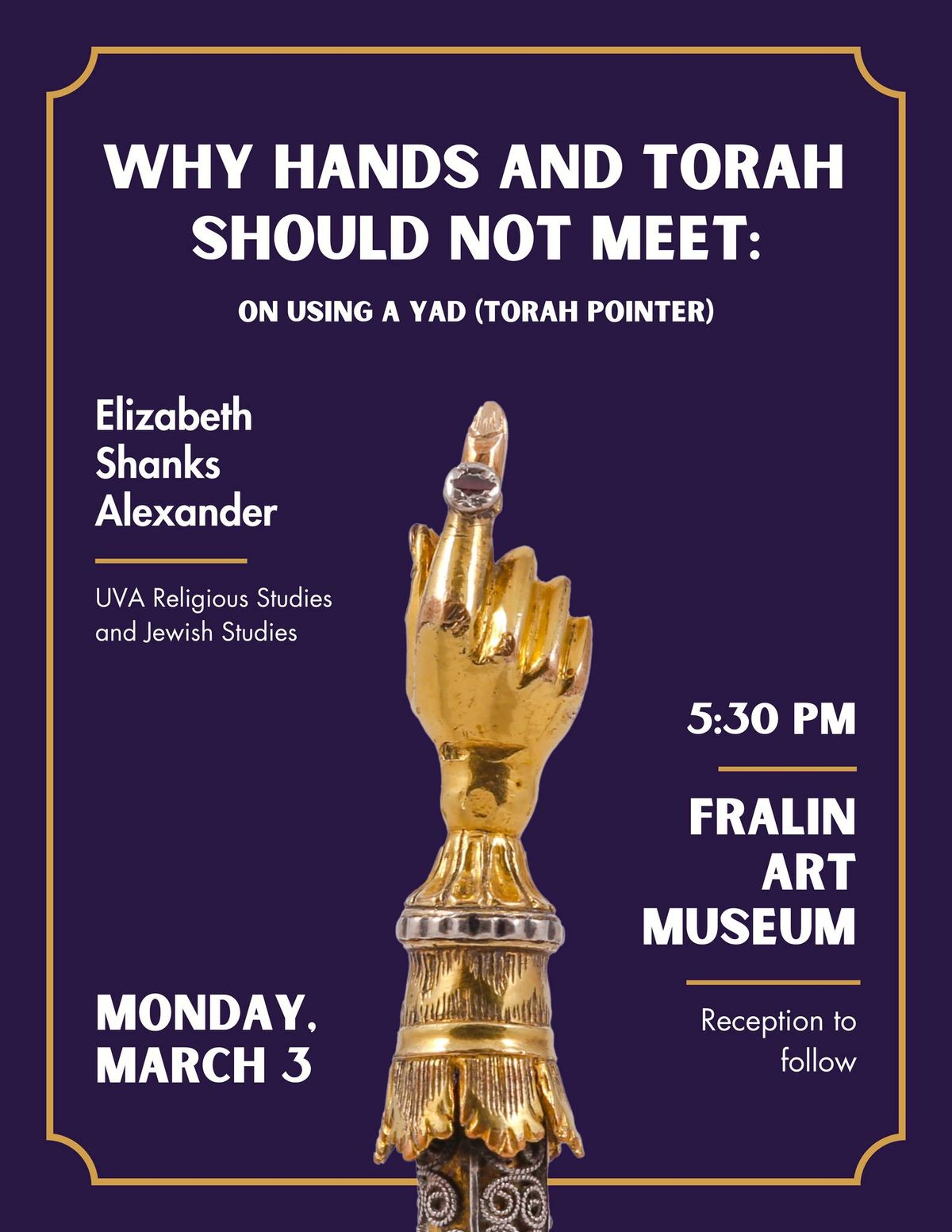 Why Hands and Torah Should Not Meet: On Using a Yad (Torah Pointer)