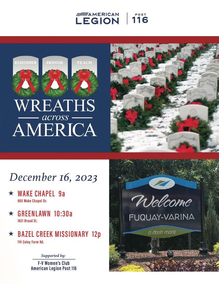 Wreaths Across America Fuquay Varina American Legion Post 116, Wake
