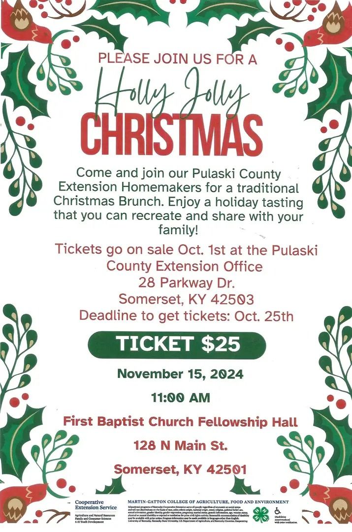 Pulaski County Homemakers Holiday Tasting Brunch 