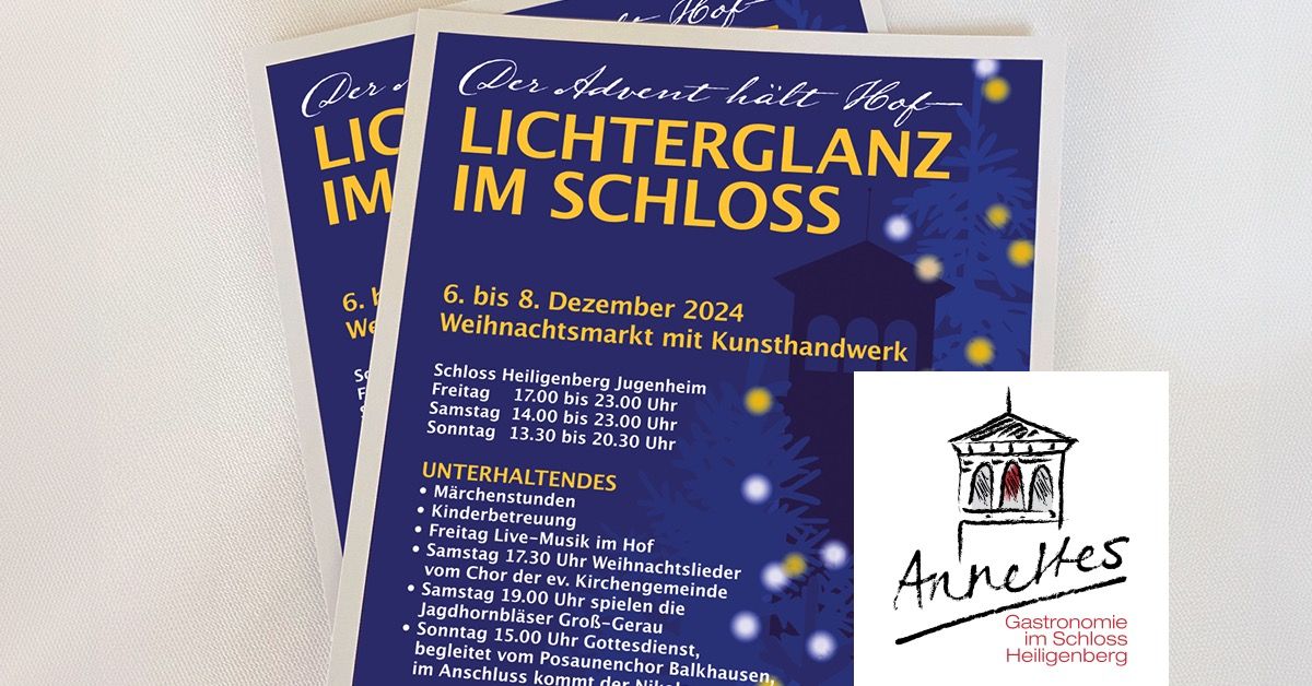 Lichterglanz im Schloss Weihnachtsmarkt mit Kunsthandwerk 