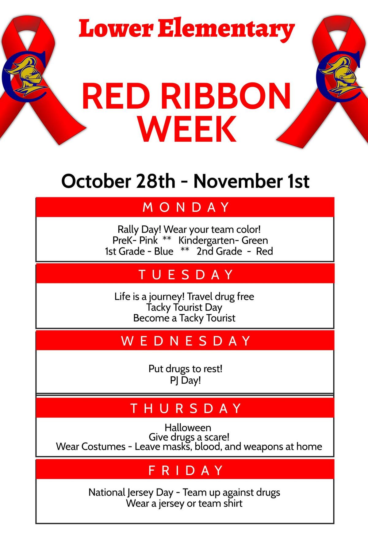 Lower Elementary - Red Ribbon Week