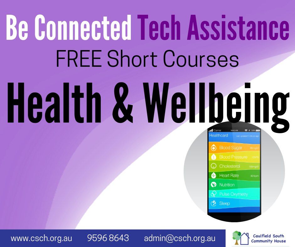 Be Connected Tech Assistance - Health & Wellbeing