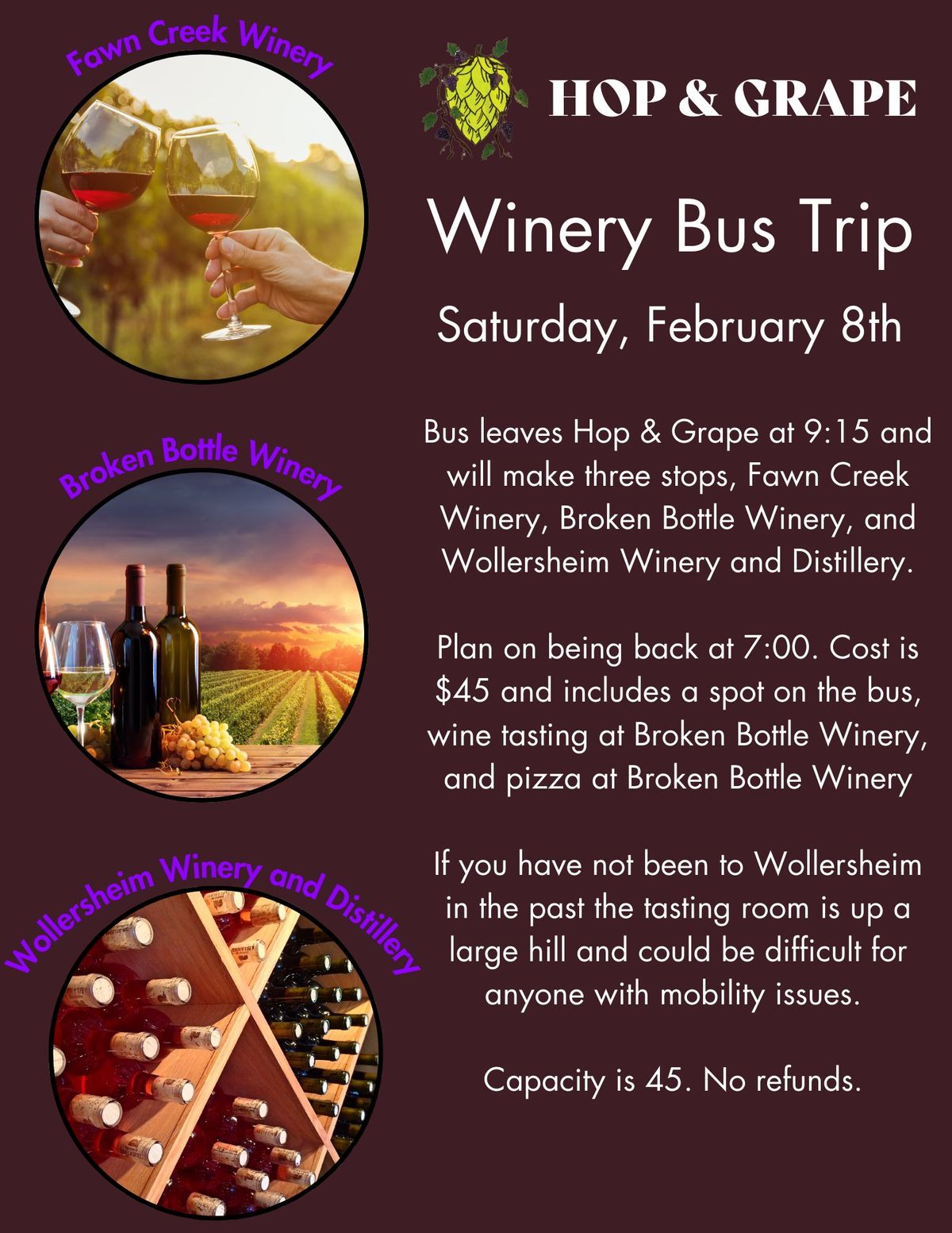 Dells Winery Bus Trip