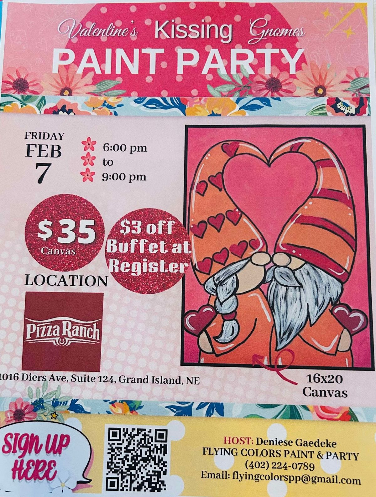 Valentine's Kissing\u00ae Gnomes PAINT PARTY