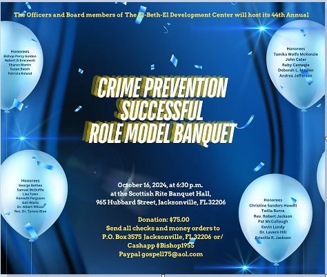 El-Beth-El 44th Annual Crime Prevention Successful Role Model Recognition Award Banquet