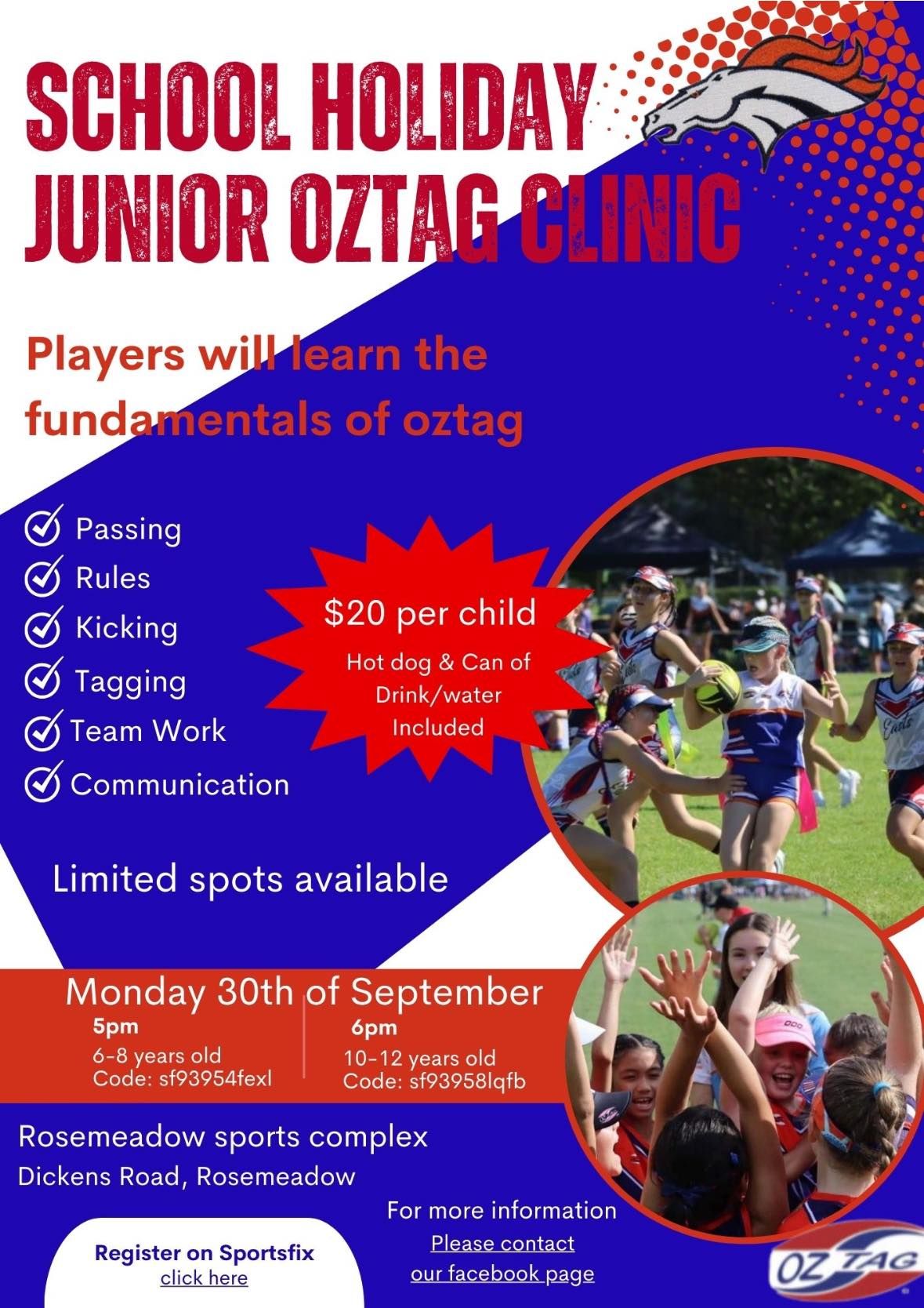 School Holiday Junior Oztag Clinic