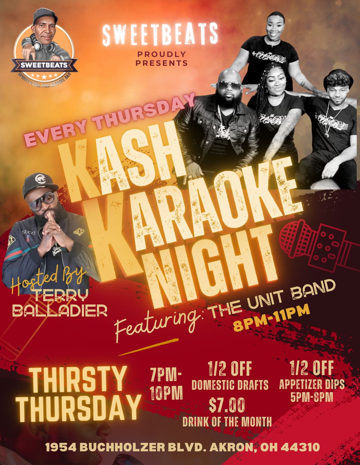 Sweetbeats Presents: Kash Karaoke Night with Terry Balladier and the Unit Band