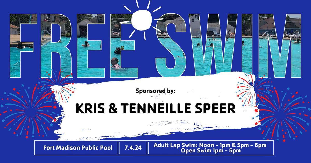 Free Swim Day - Sponsored by Kris & Tenneille Speer