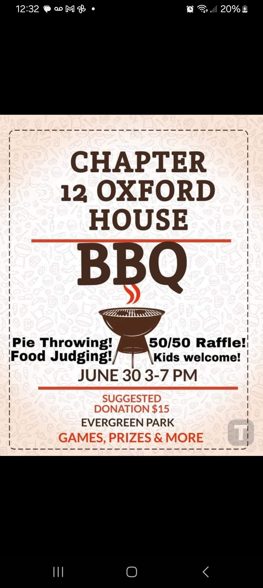 Oxford house Chapter 12 BBQ 