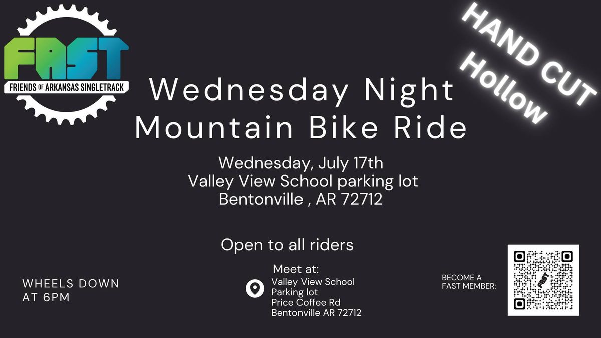 FAST Wed Night MTB Group Ride @ Hand Cut Hollow, Valley View School Parking Lot, Price Coffee Rd