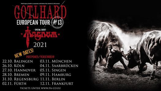 Gotthard & Magnum Live in Berlin - Neuer Termin
