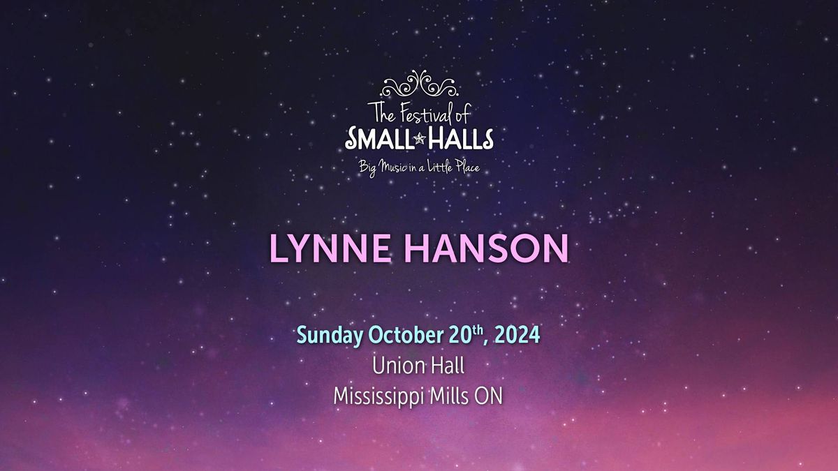 Lynne Hanson @ Union Hall, Mississippi Mills, ON