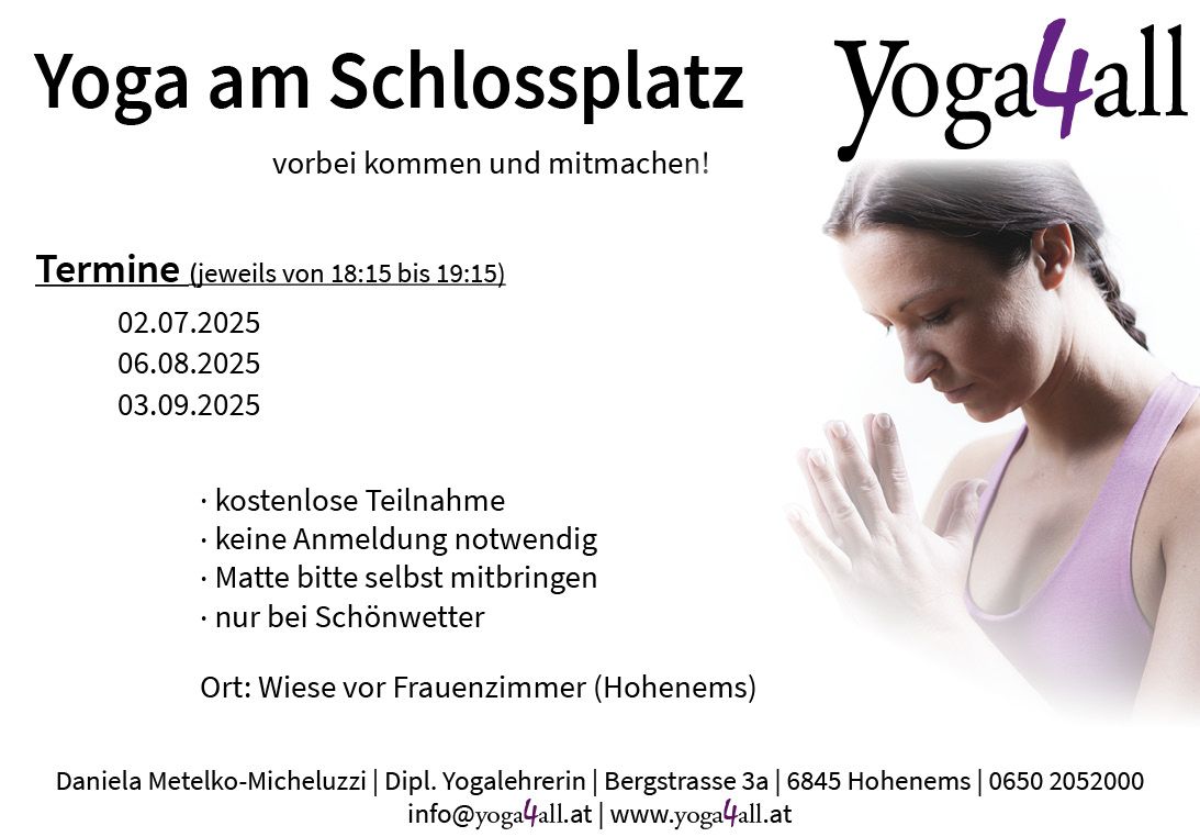 Yoga am Schlossplatz Hohenems, 02.07.25