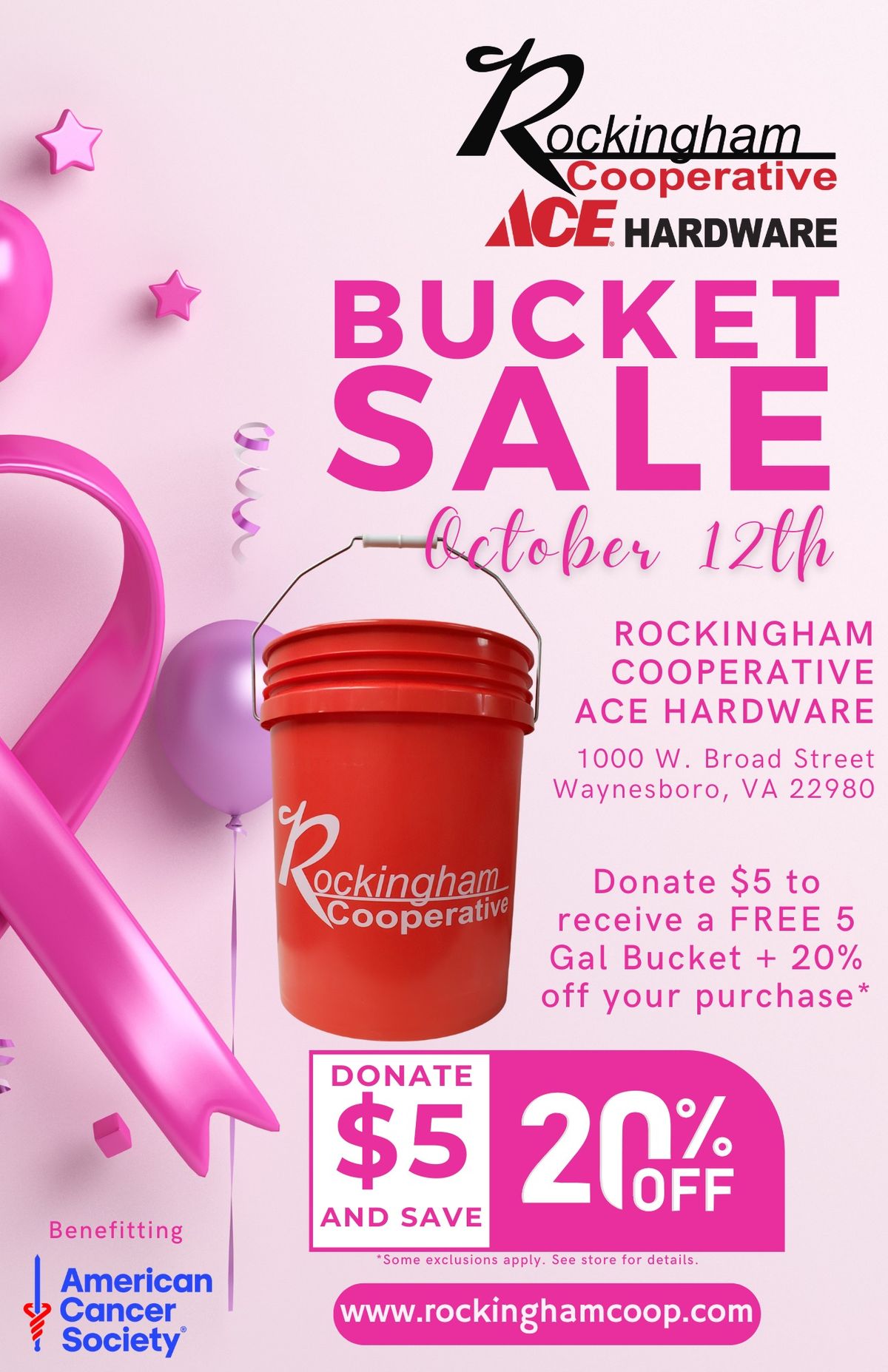 Breast Cancer Support Bucket Sale