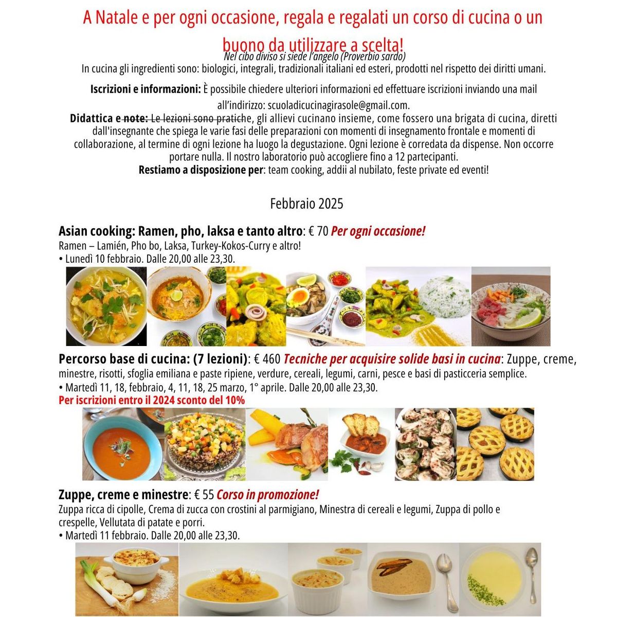 Corsi di Cucina Girasole 01-06 2025