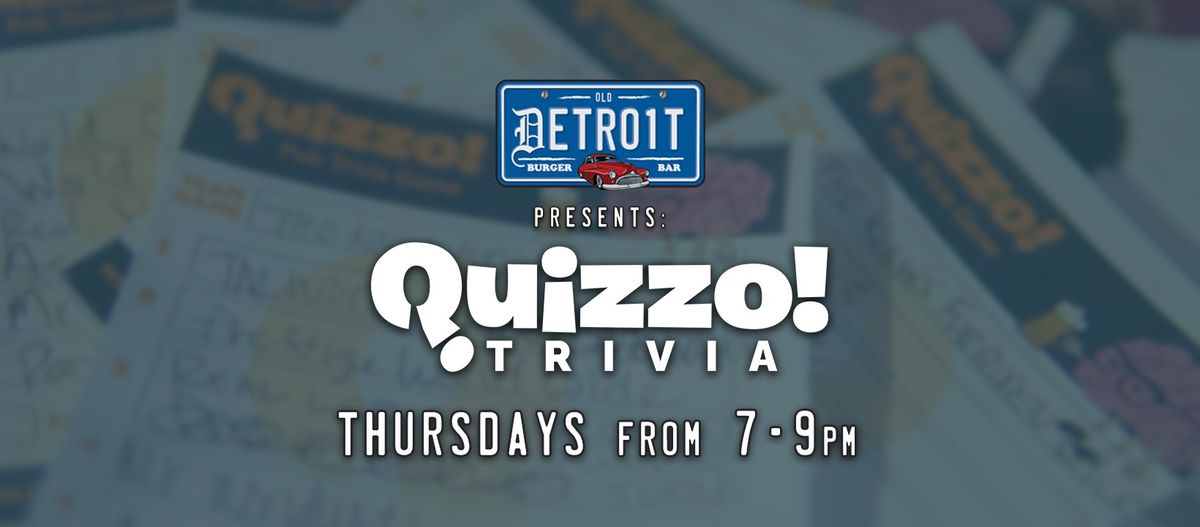 Thursday Quizzo Trivia @ Old Detroit Burger Bar - Troy || 7PM