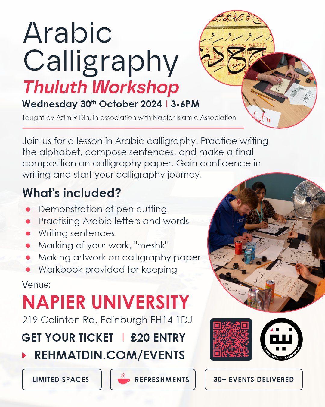 Arabic Calligraphy Thuluth Workshop - Edinburgh