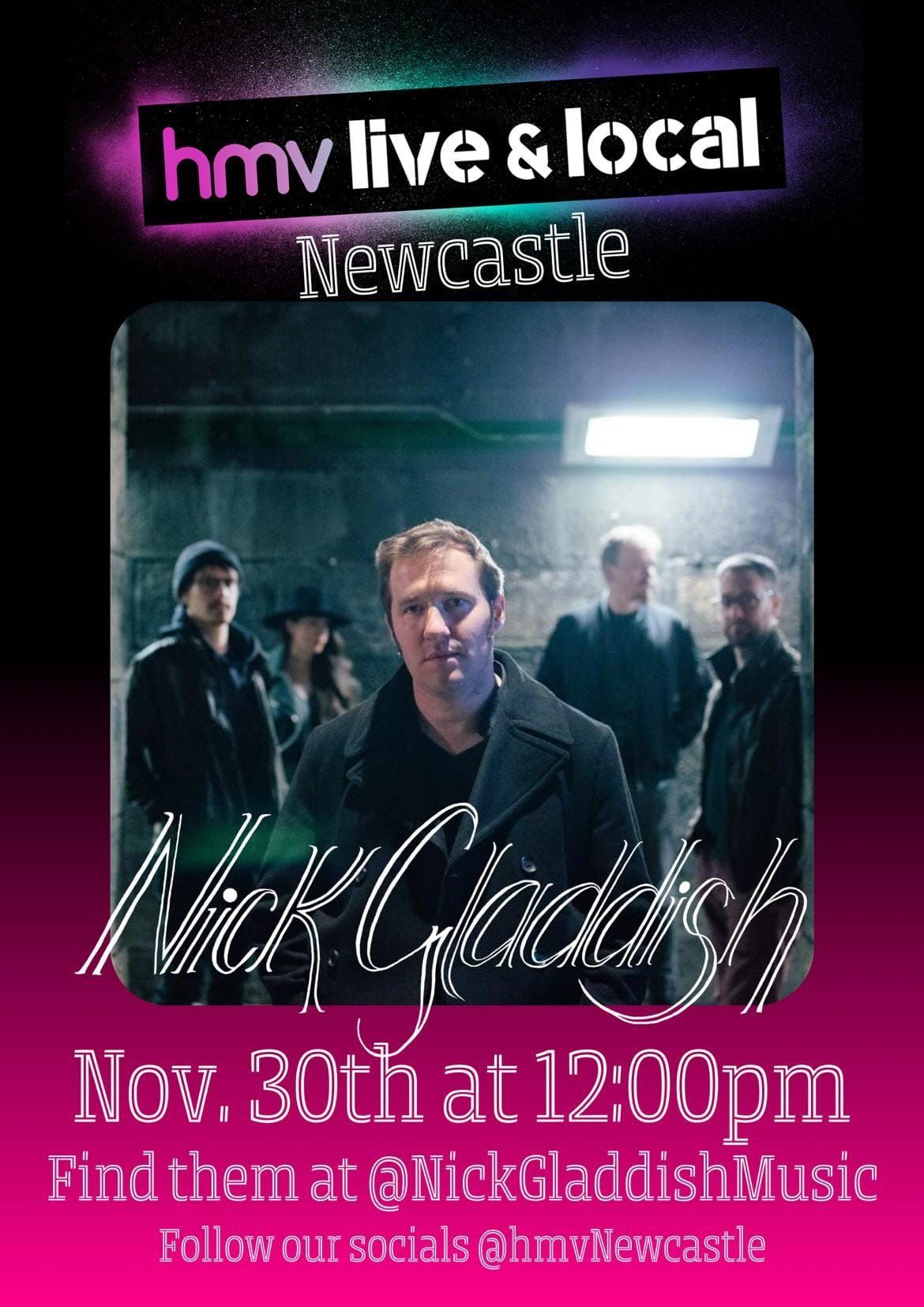 The Nick Gladdish Band, live @ HMV, Newcastle, 12pm, Sat 30th Nov '24