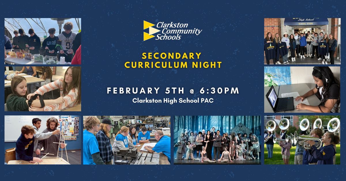 Secondary Curriculum Night 