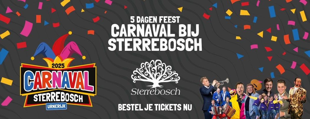 Carnaval vier je bij Sterrebosch 27 februari t\/m 4 maart 2025