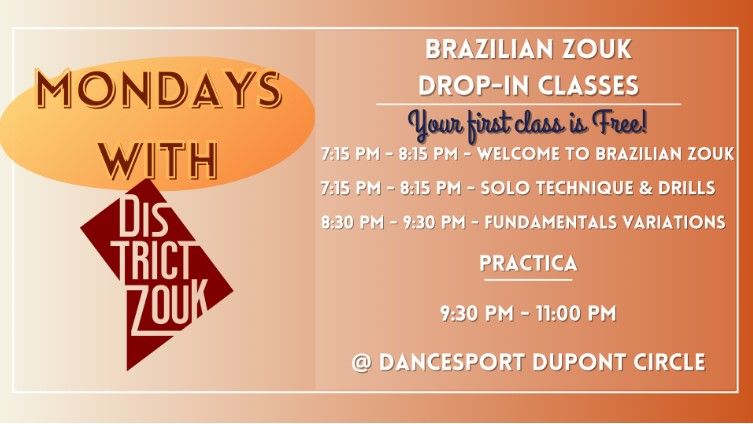 Brazilian Zouk Drop-In Classes & Practica