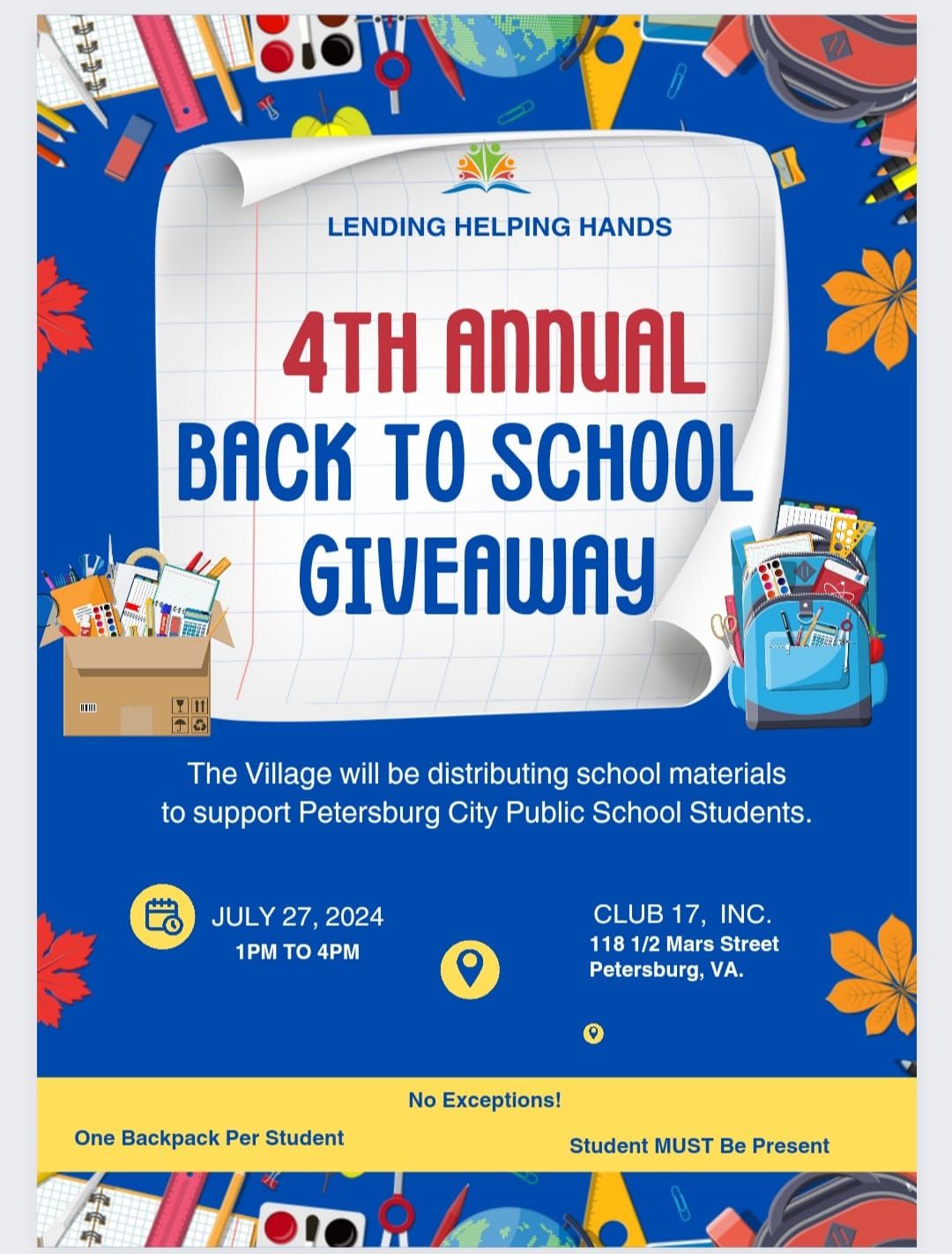 4th Annual Back to School Giveaway