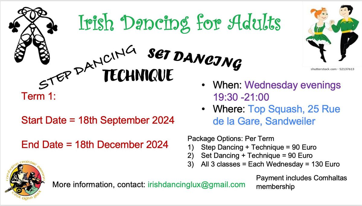 Irish dancing classes for adults