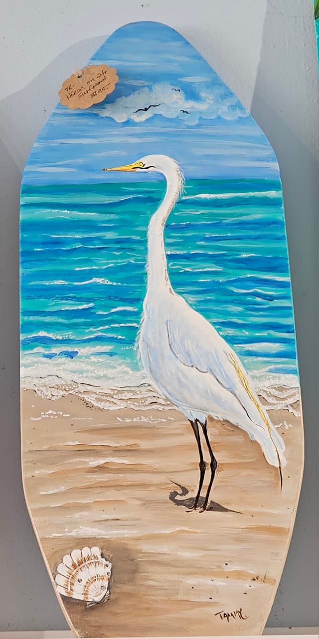 2 Foot Surfboard Paint Class - Heron