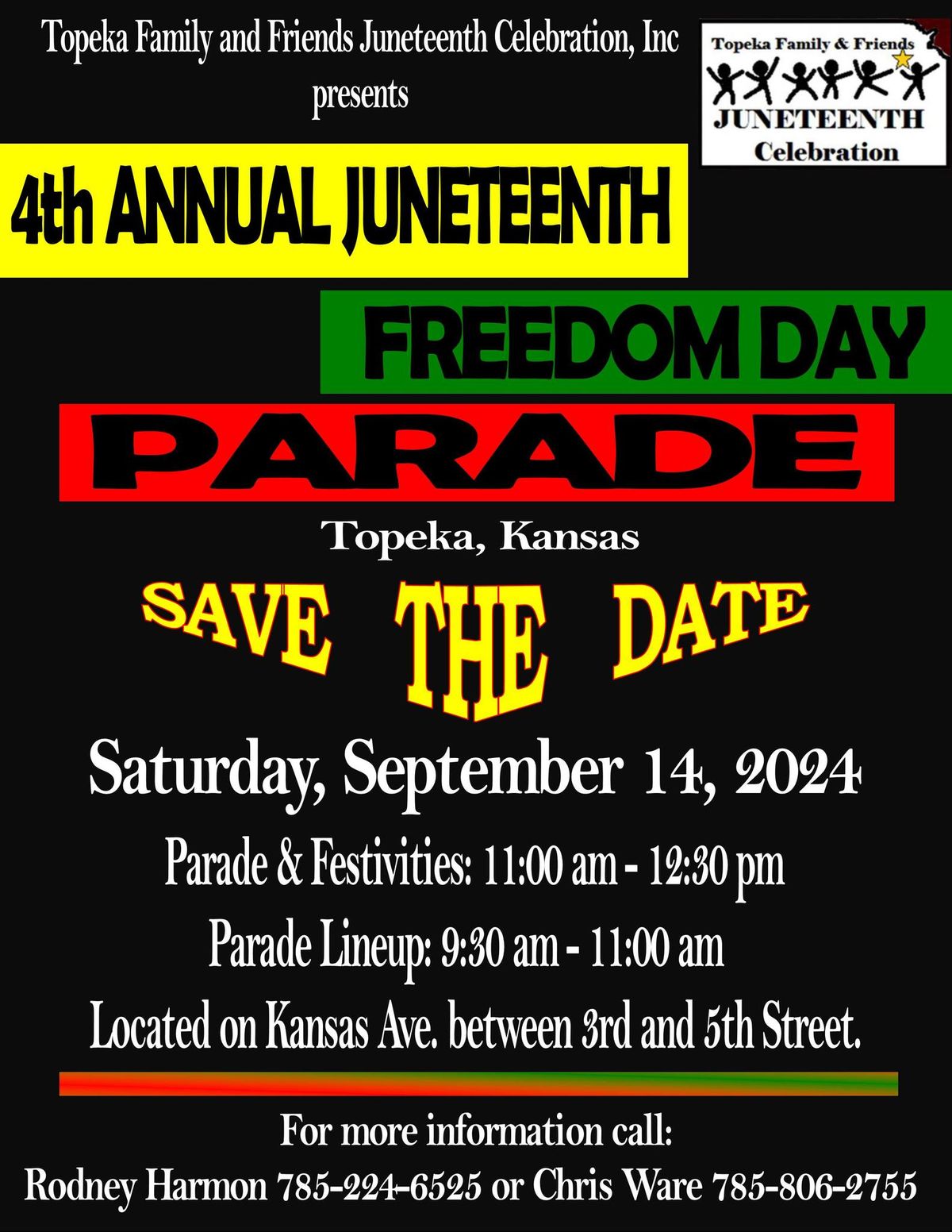 Topeka Family and Friends Celebration 4th Annual Juneteenth Freedom Day Parade and Festivities