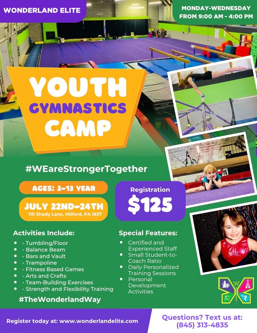 Camp Wonderland - Week #4: Gymnastics Camp (July 22nd-24th)