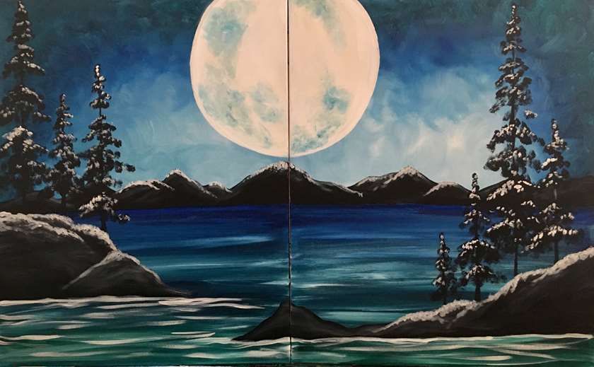 Date Night! Sip & Paint 'Crisp Winter Night' with us!