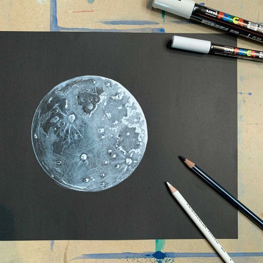 Draw a Full Moon - HelloArtsy