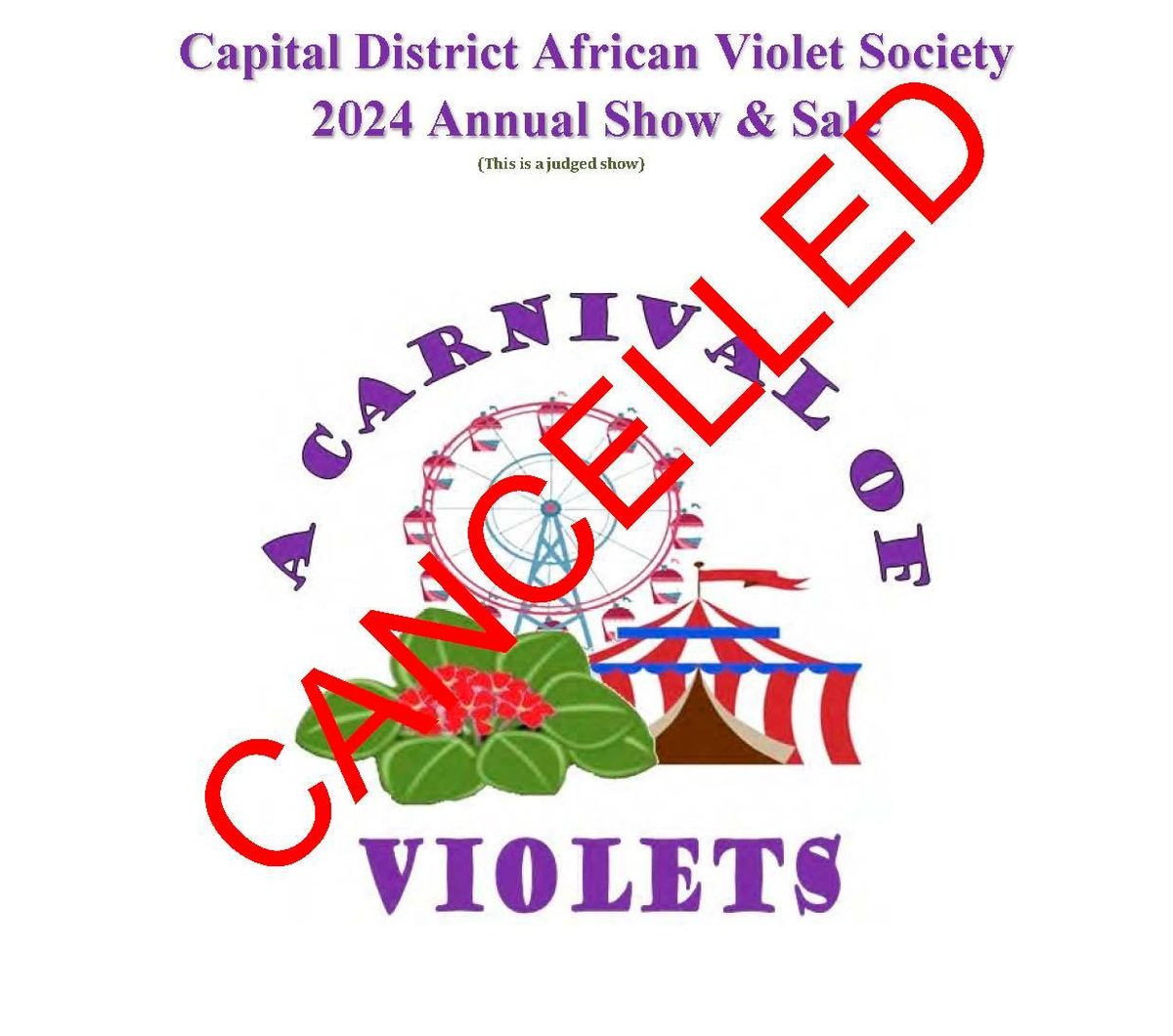 Capital District African Violet Society Annual Show and Sale - CANCELLED